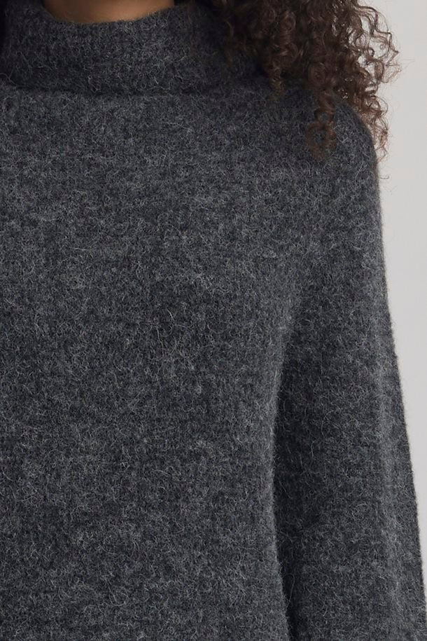 Gestuz AlphaGZ Rollneck Dress Charcoal Melange - hvittrad.no