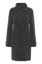 Gestuz AlphaGZ Rollneck Dress Charcoal Melange - hvittrad.no