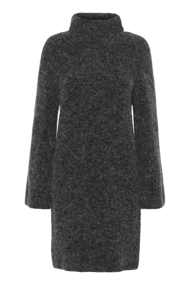 Gestuz AlphaGZ Rollneck Dress Charcoal Melange - hvittrad.no