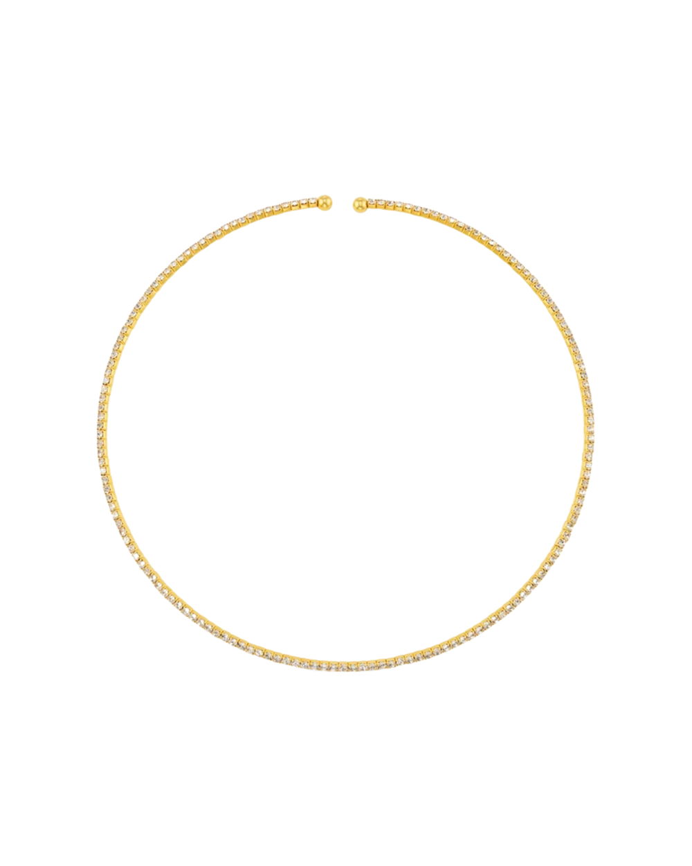 Torque Collar Tennis Necklace Gold