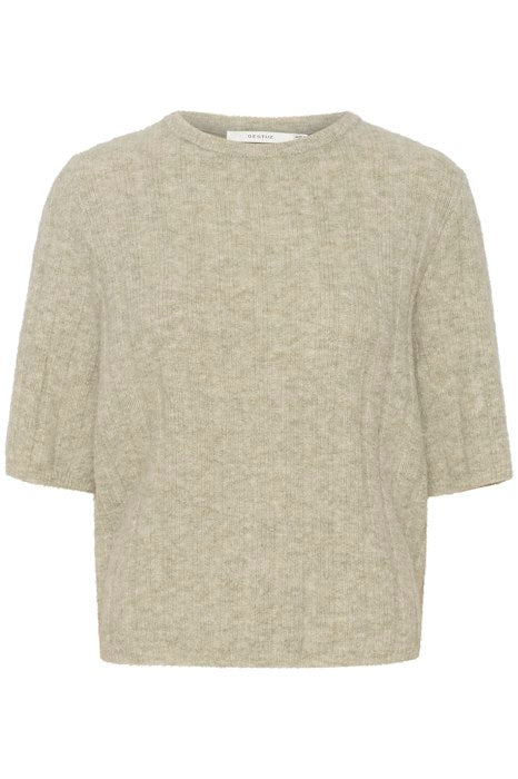 Gestuz AlphaGZ SS Tee Slit Melange - hvittrad.no