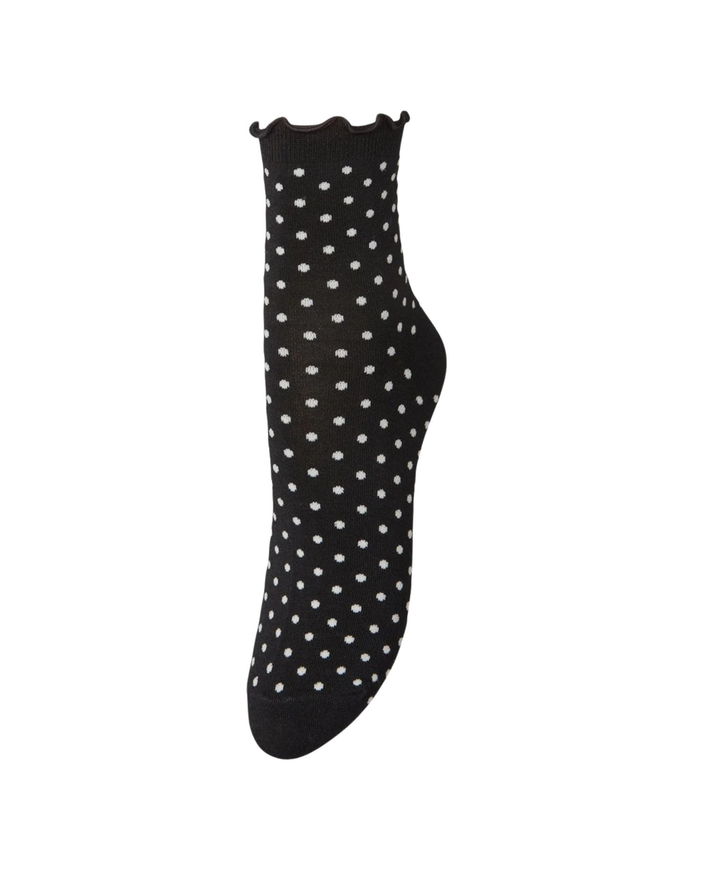 Dotted Frilla Short Sock Black