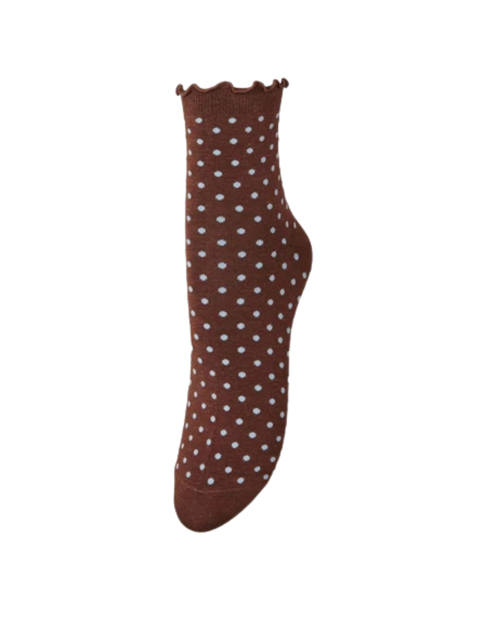 Dotted Frilla Short Sock Chocolate Brown