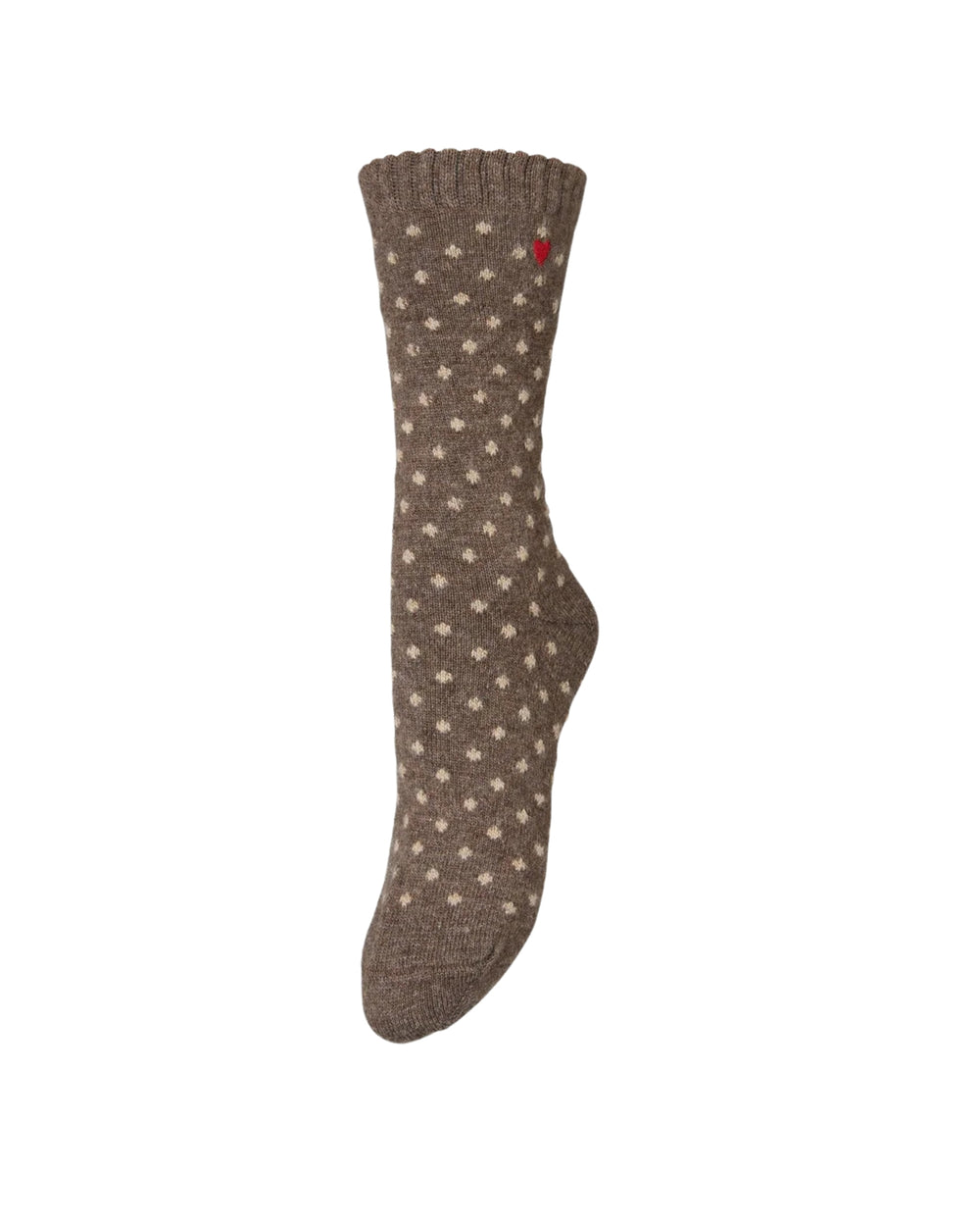 Dotted Wola Sock Hot Fudge Brown