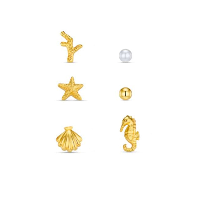 Mixed Seaside Stud Pack Pale Gold