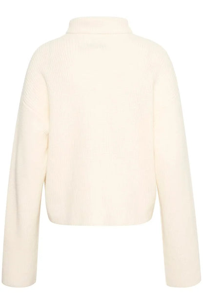 RisaneGZ High Neck Wool Pullover Egret