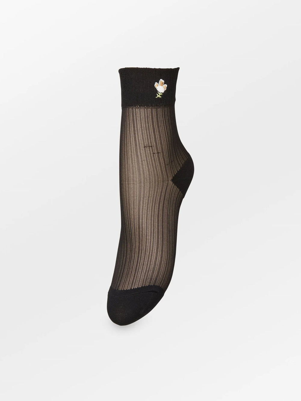 Floral Sheer Sock Black