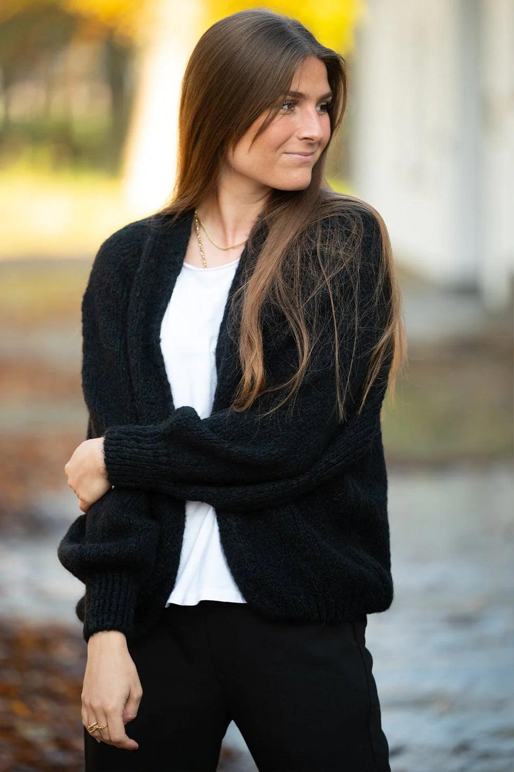 Noella Fora Knit Cardigan Black - hvittrad.no