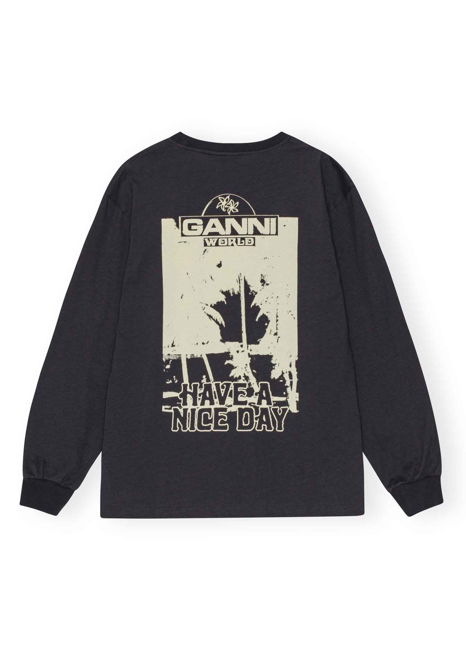 Future Heavy Jersey Palm Long Sleeve T-Shirt Phantom – hvit tråd