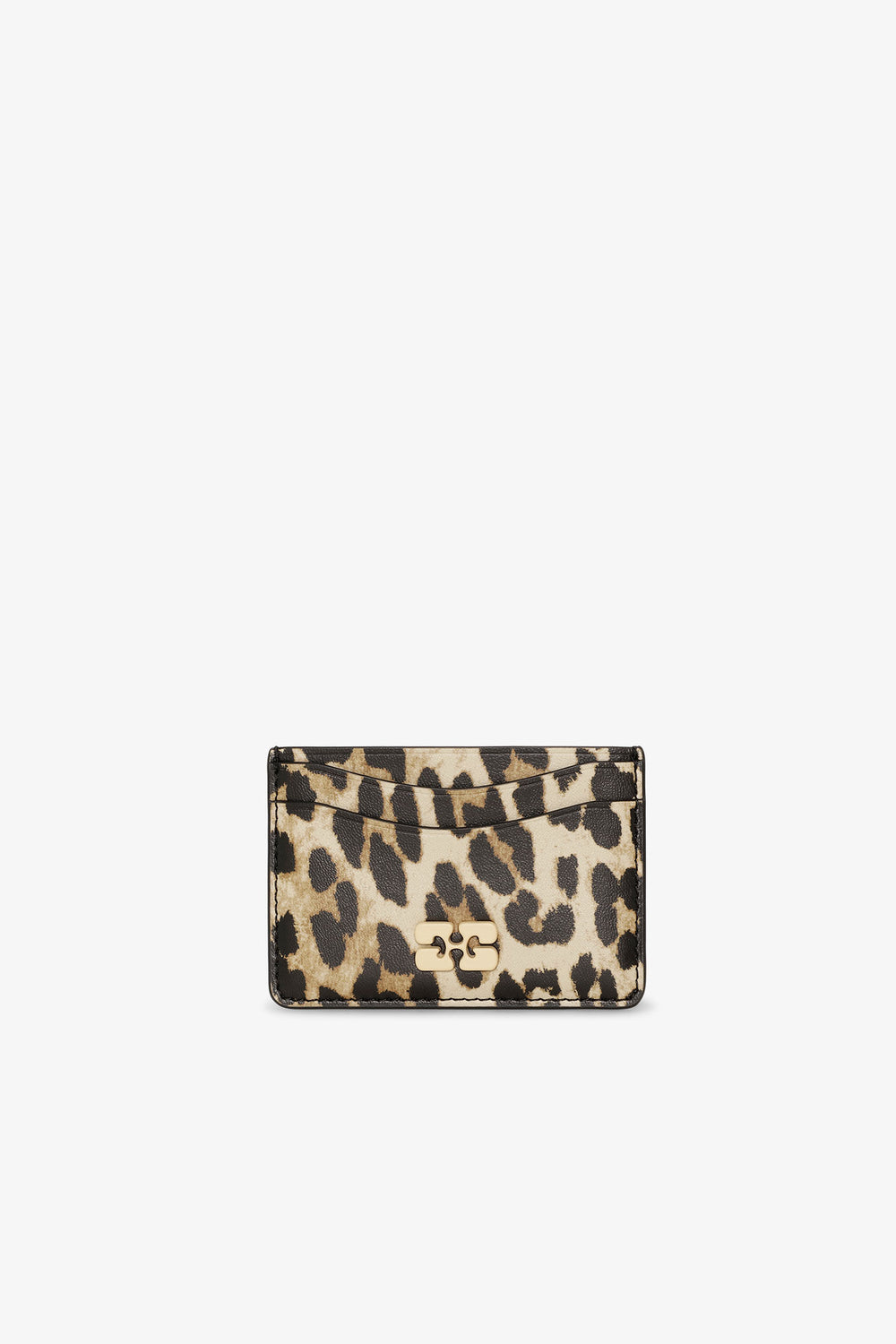 Ganni Bou Card Holder Print Leopard