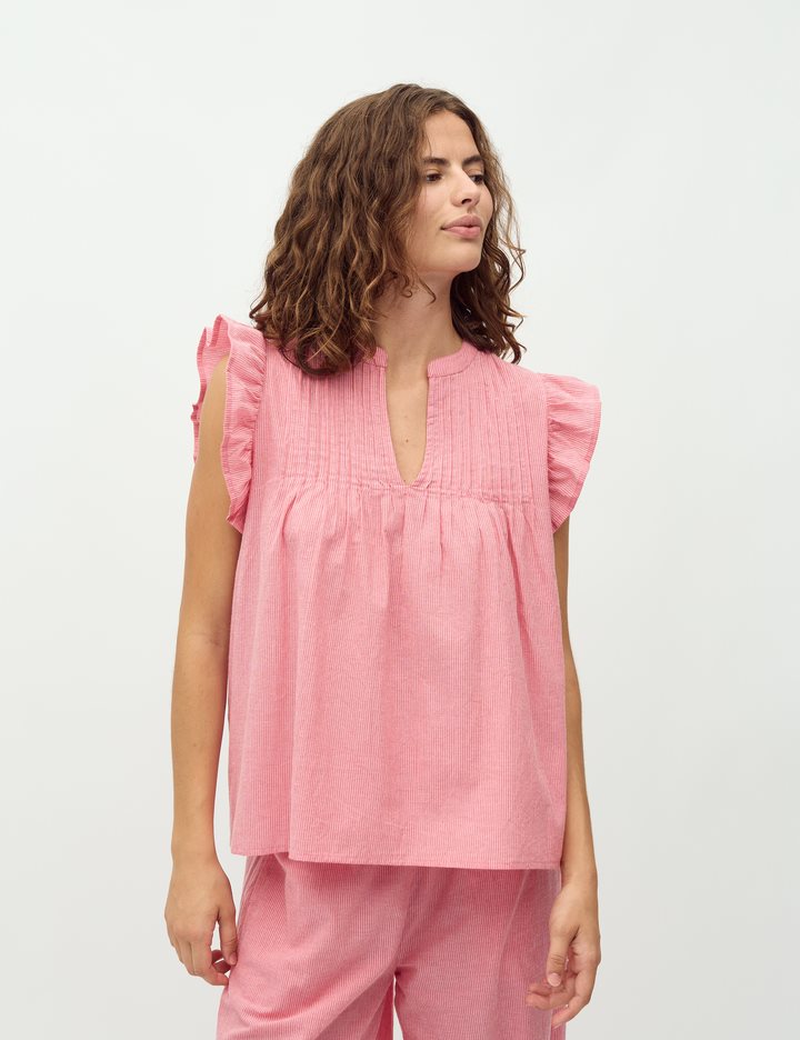Gemala-M Top Striped Pink Red