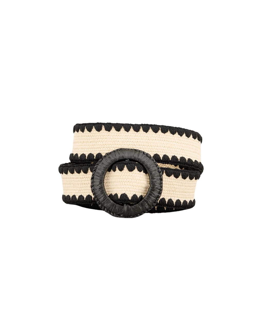 Crochet Slim Zia Belt Nature/Black