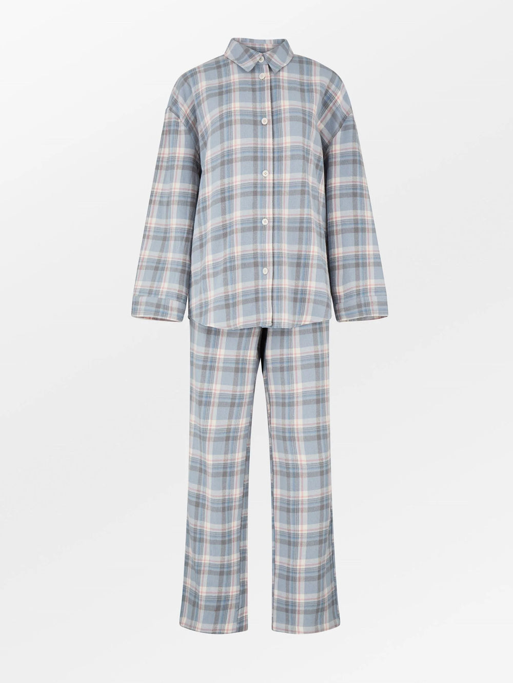 Flannel Pyjamas Set Dusty Blue
