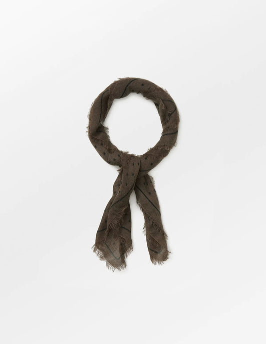 Beck Søndergaard Naomi Wica Scarf Deep Taupe Brown - hvittrad.no