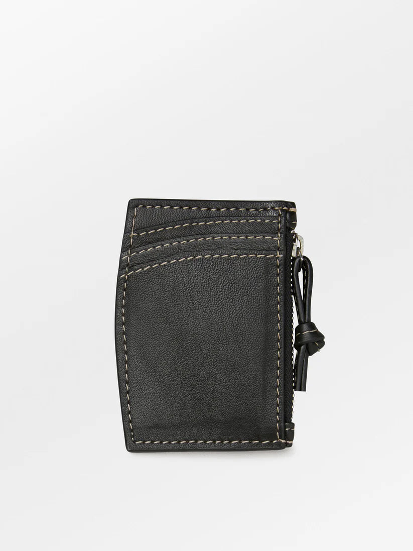 Nappa Zip Card Holder Black