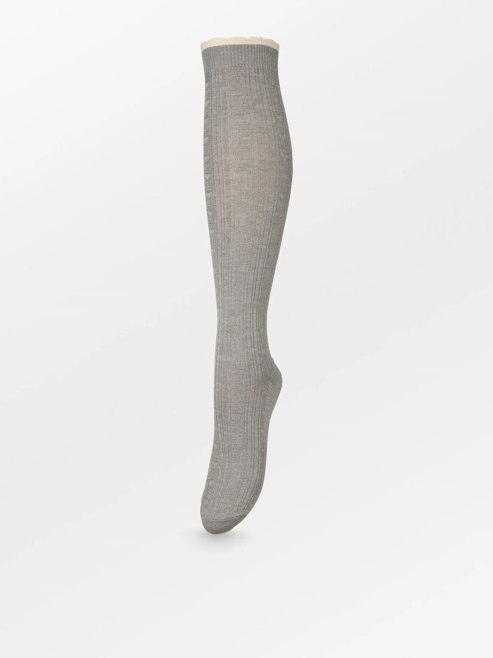 Scallop Knee Sock Grey Melange