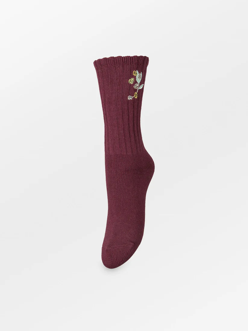 Rosy Cotta Sock Fig Red