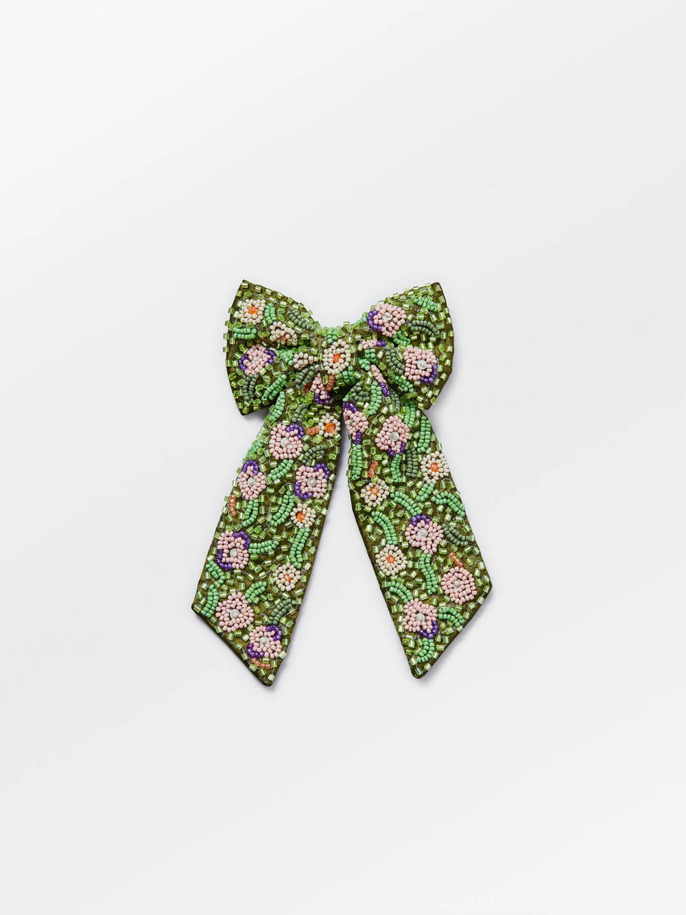 Petulia Beaded Bow Clip Primrose Green