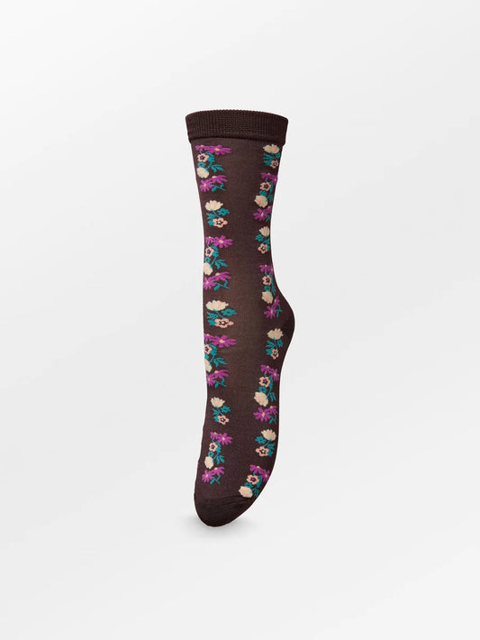 Beck Søndergaard Flosine Visca Socks Deep Taupe Brown - hvittrad.no