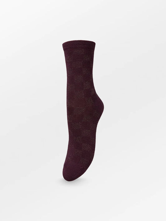 Quinis Glitter Socks Port Royal Red - hvittrad.no