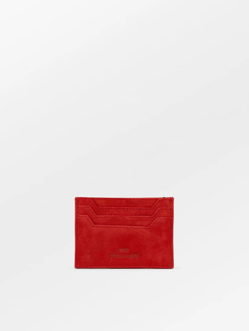 Suede Card Holder Adrenaline Red