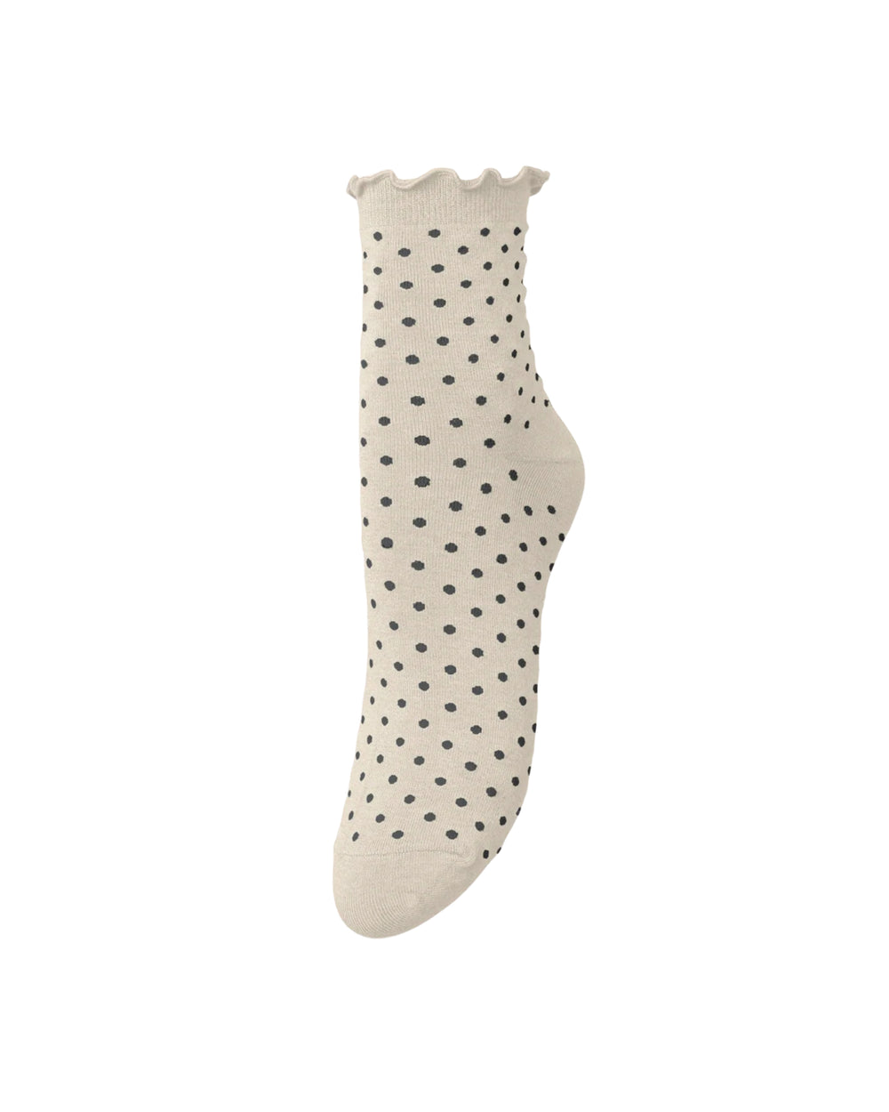 Dotted Frilla Short Sock Birch White