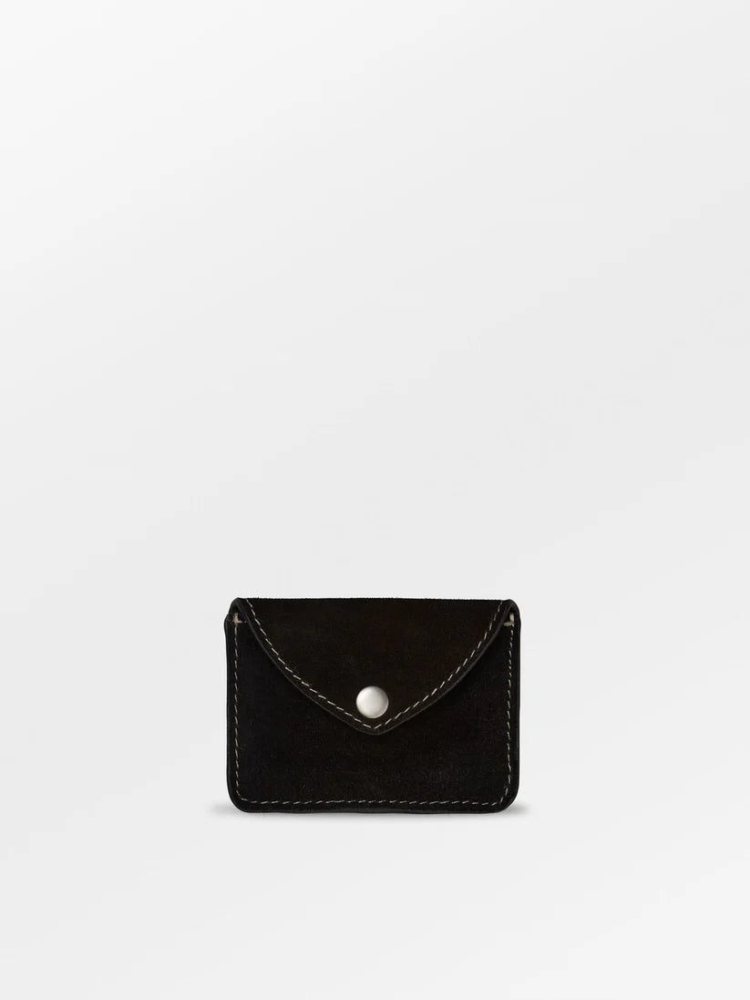 Suede Card Wallet Black