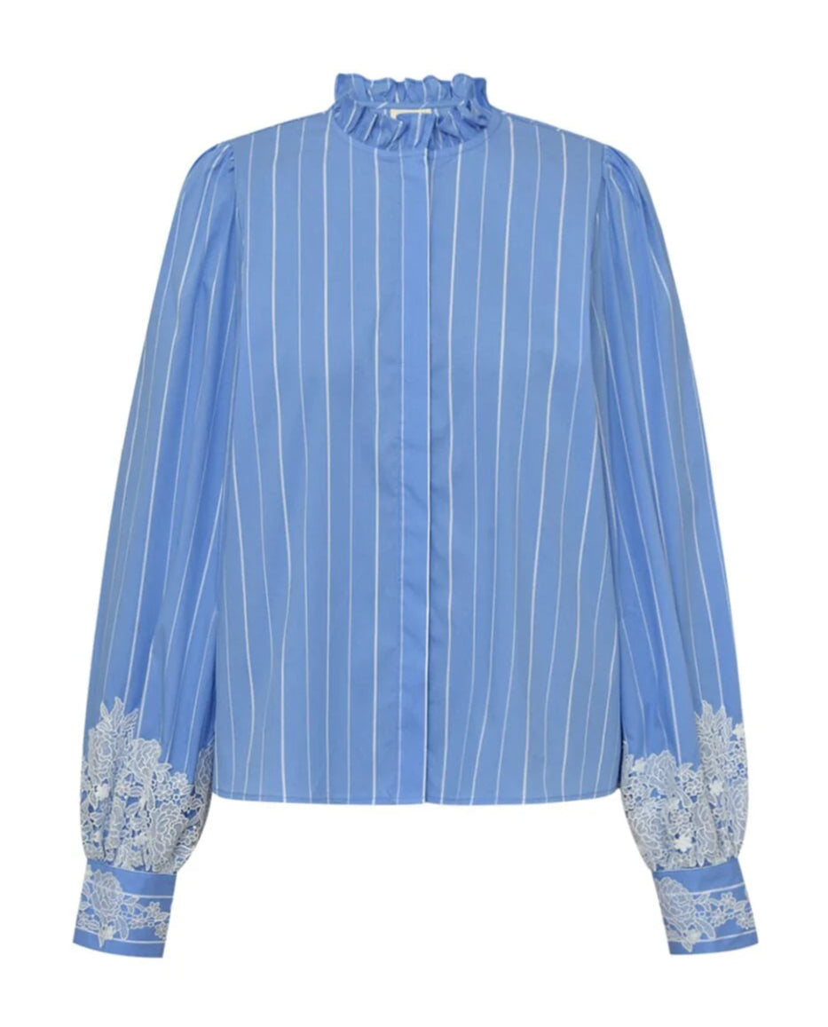 LiwGO Shirt Blue Striped