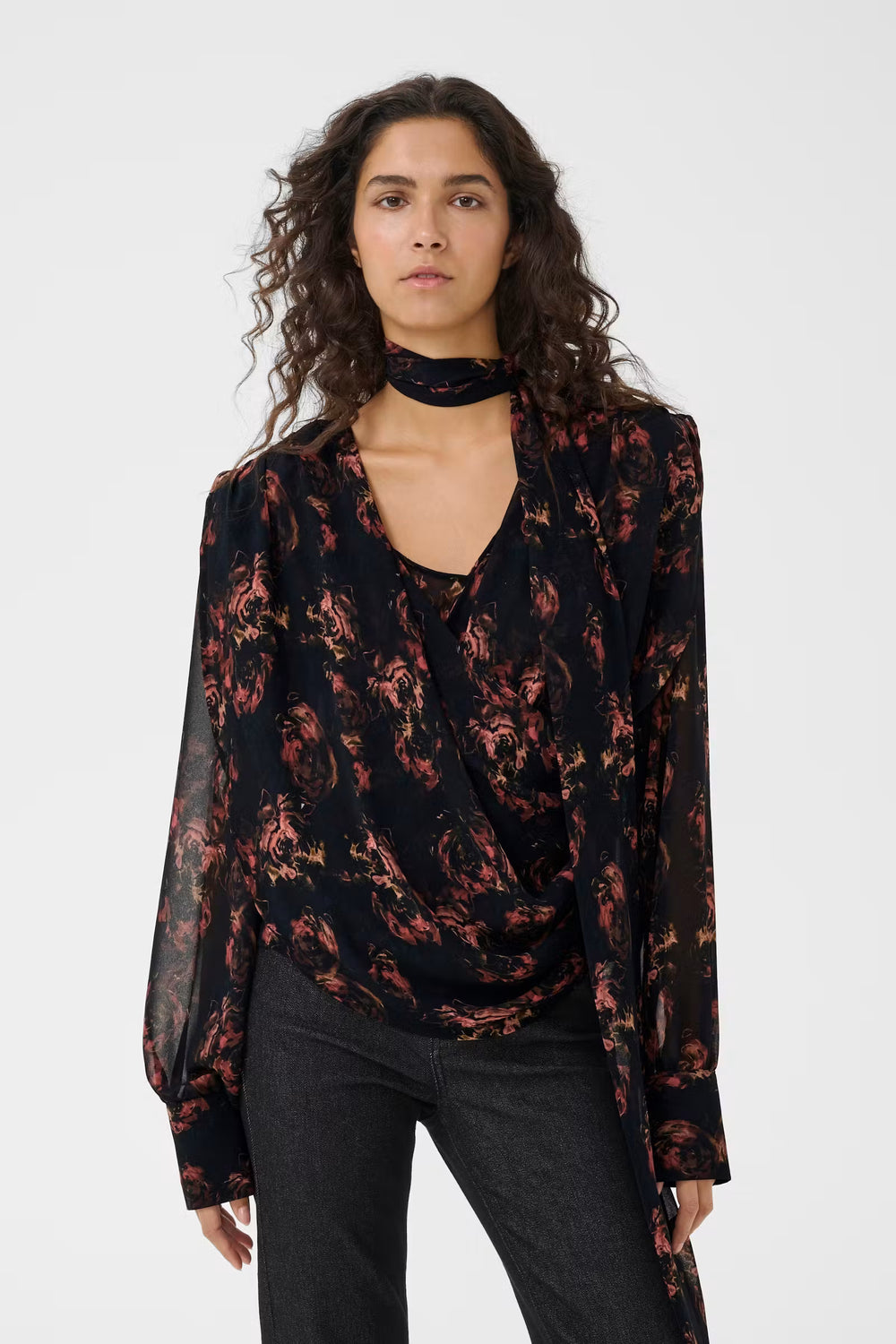 GZLeean P Blouse Dark Roses