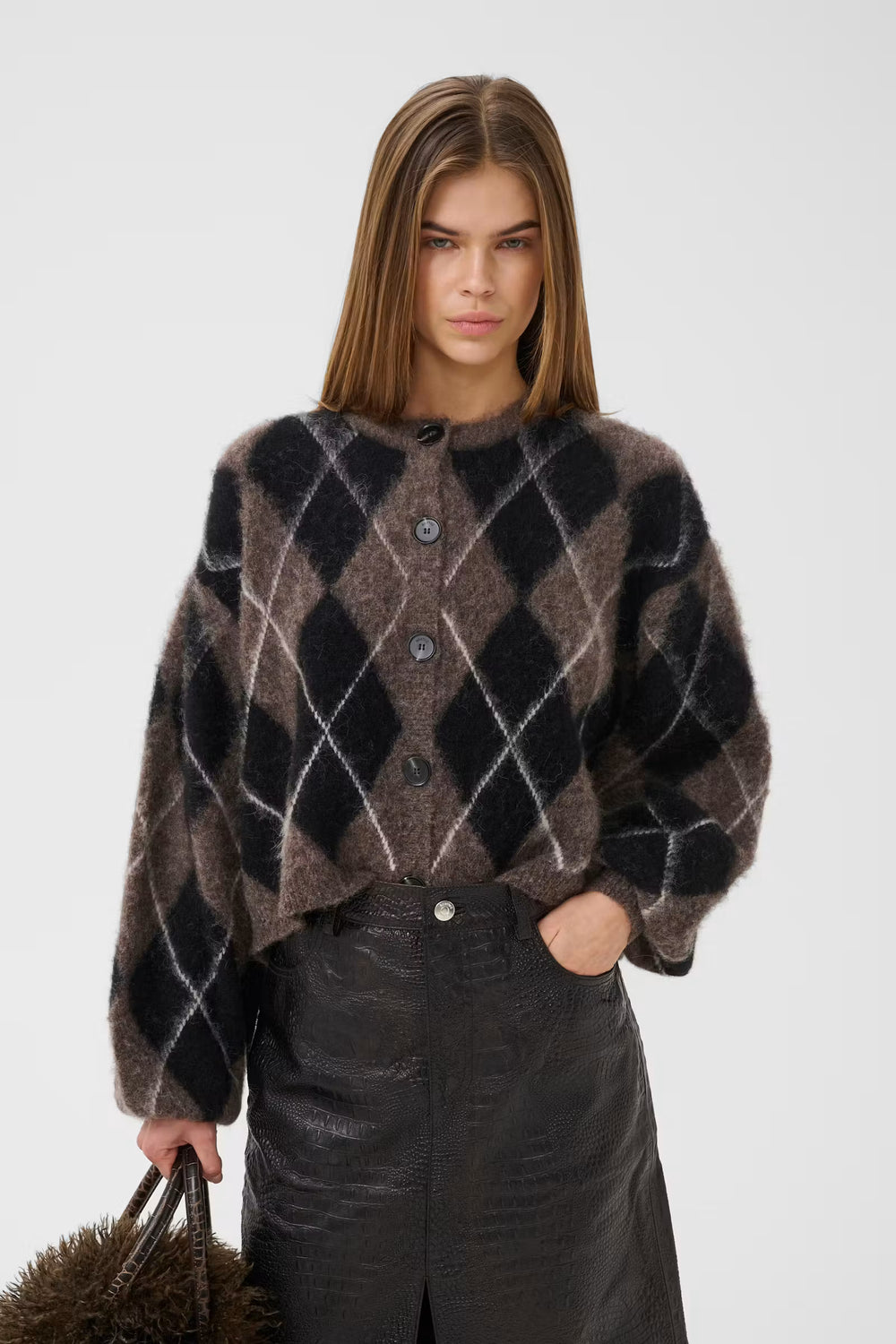 GZSida Multi Cardigan Black/Chestnut/I