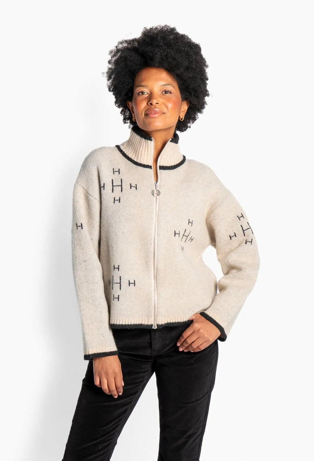 Iben Zip Jacket Light Beige Melange