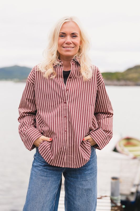 Ida Maja Shirt STP Misty Rose/Choco Truffle