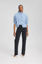 Gestuz AlphaGZ Short Cardigan Illution Blue Melange - hvittrad.no
