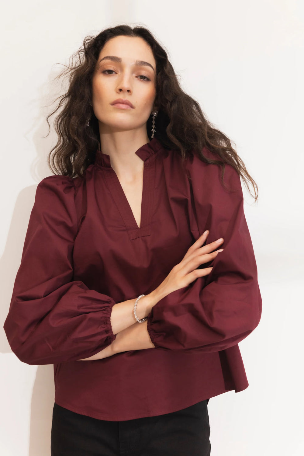 Infinity Blouse Dark Red