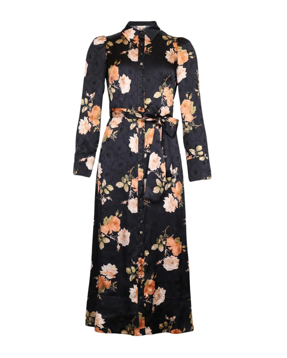 Jacquard Tieband Dress Midnight Roses