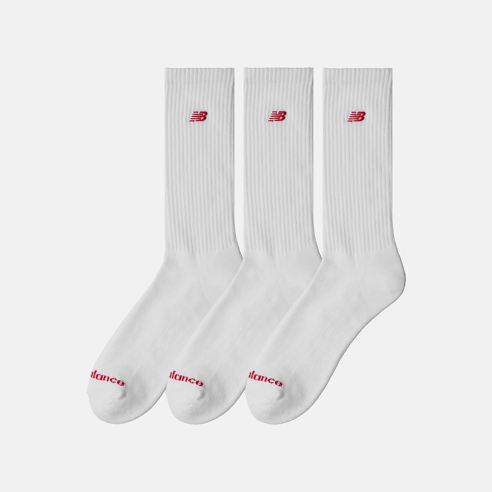 Patch Logo Crew Sock 3 Pack White