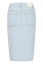 Gestuz DeniaGZ HW Midi Skirt Light Blue Washed - hvittrad.no