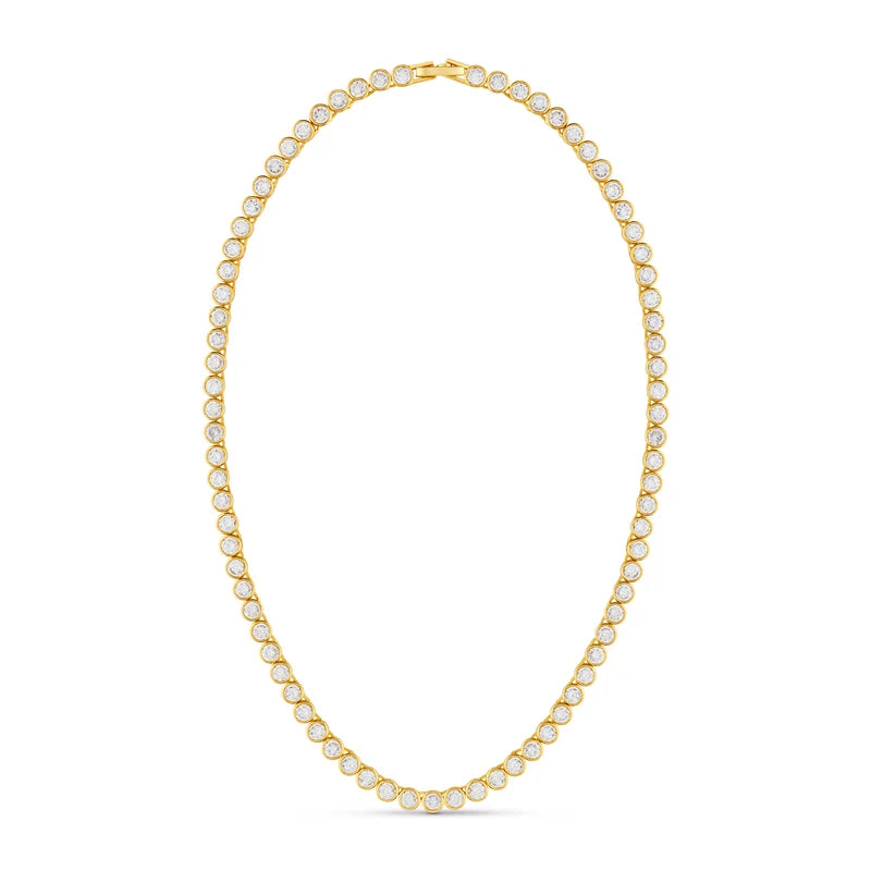 Luxe Tennis Necklace 18K Gold
