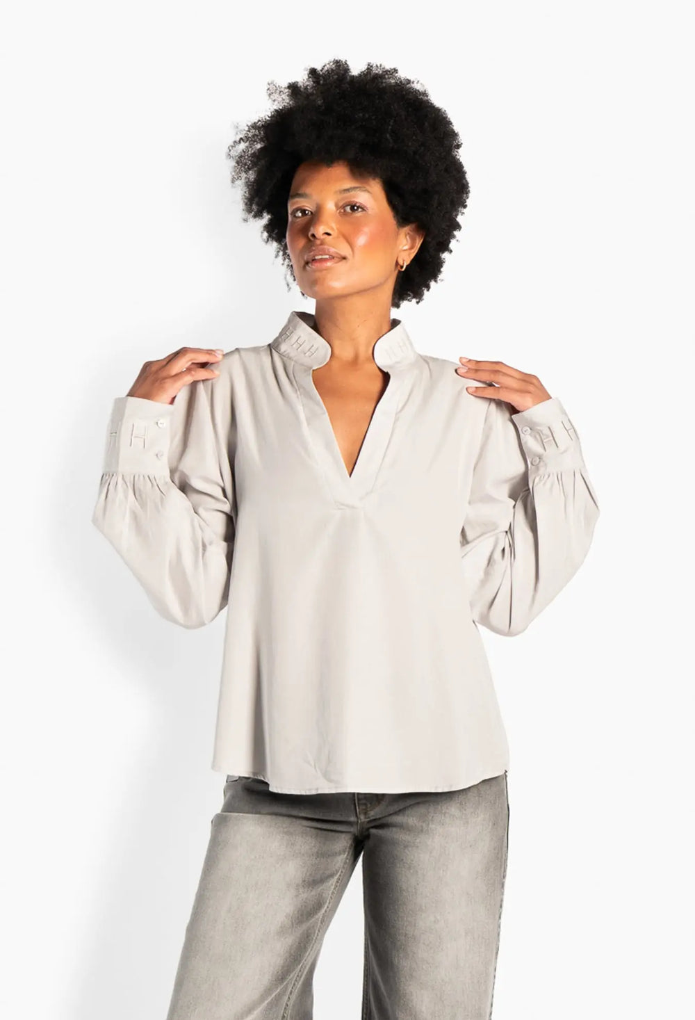 Mie Tencel Blouse Grey