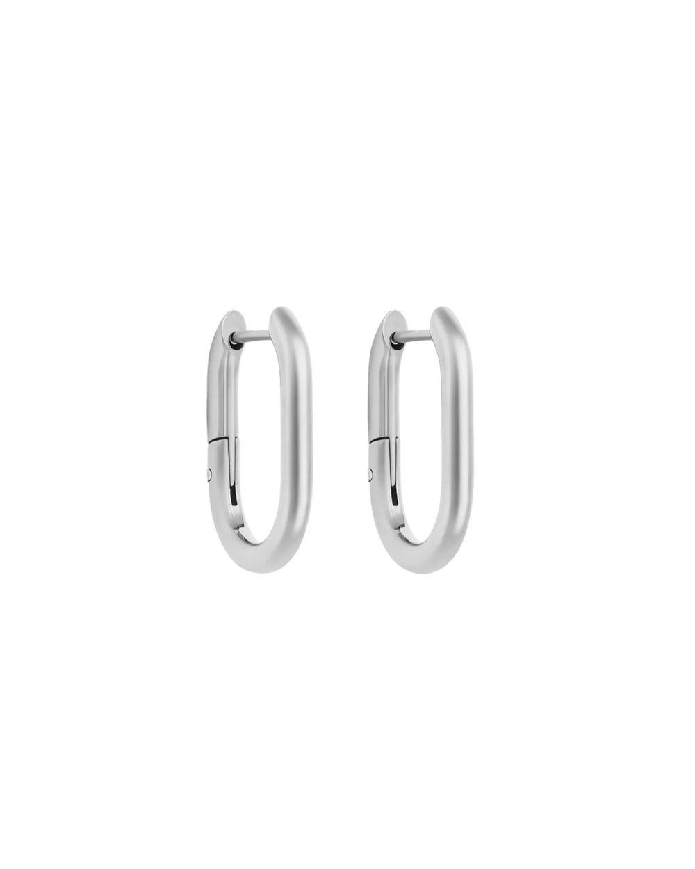 Mini Oval Hoops Silver