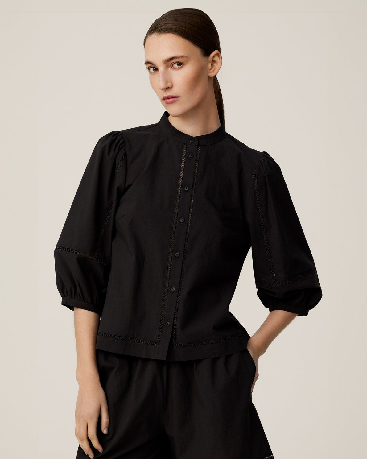 MSCH Copenhagen Erendia 2/4 Shirt Black - hvittrad.no