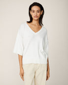 MSCH Copenhagen Eslina Rachelle 2/4 V Pullover Egret - hvittrad.no