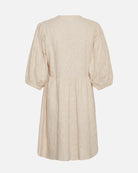 MSCH Copenhagen Ilektra 3/4 Dress EMB Oatmeal - hvittrad.no