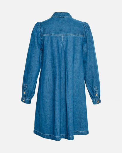 MSCH Copenhagen Shayla Shirt Dress Mid Blue - hvittrad.no