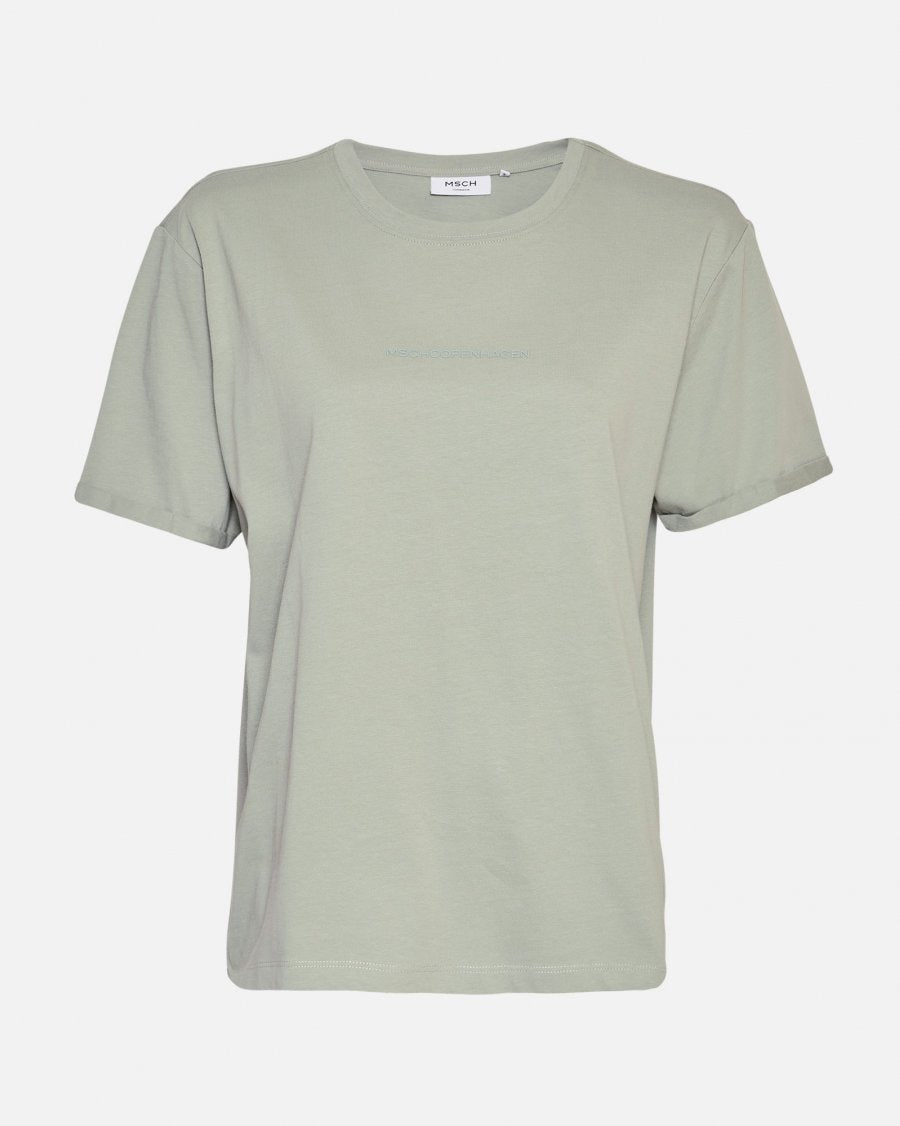 MSCH Copenhagen Terina Organic Small Logo Tee Green M/Green M - hvittrad.no