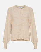 Moss Copenhagen Zasha Hope Cardigan Oatmeal Melange - hvittrad.no