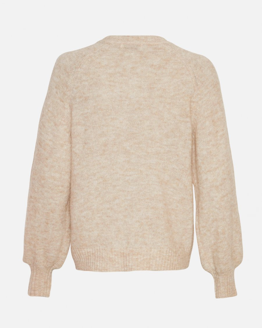 Moss Copenhagen Zasha Hope Cardigan Oatmeal Melange - hvittrad.no