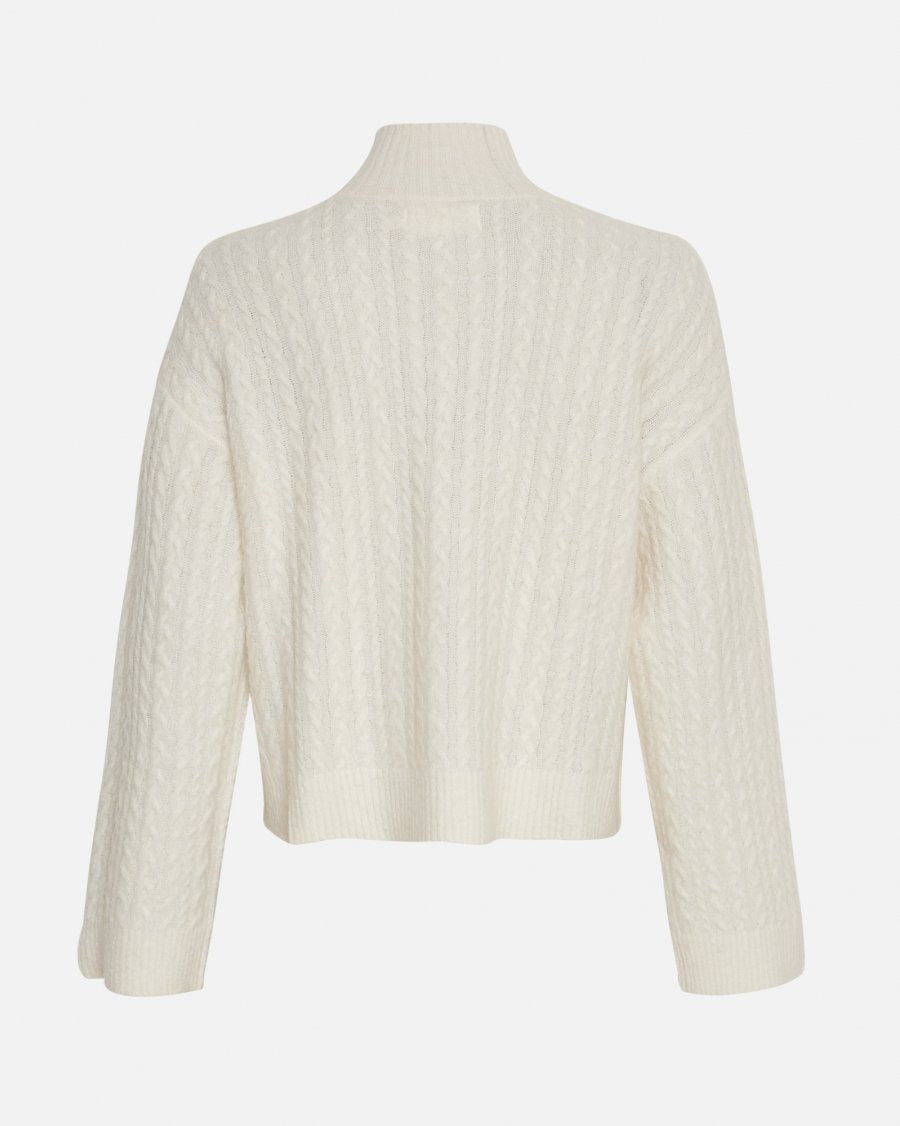 MSCH Copenhagen Blithe Hope Zip Cardigan Egret - hvittrad.no