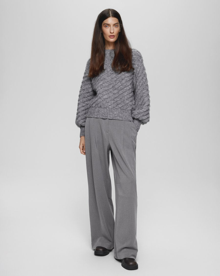 MSCHHenrika HW Pants Grey Melange