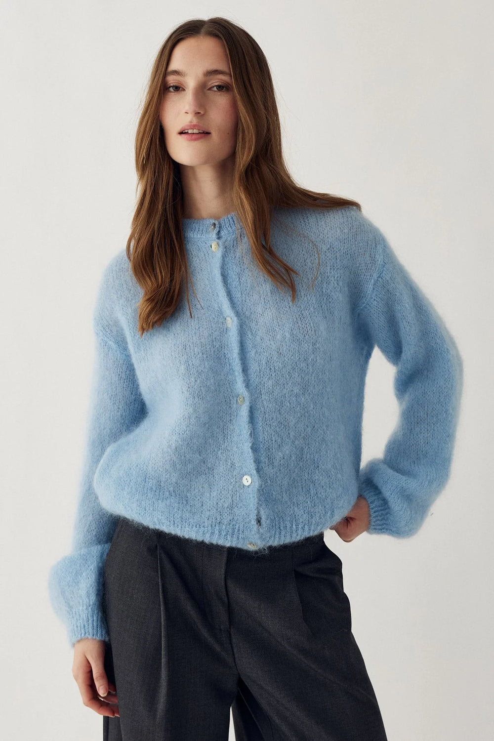 N-Kae Mohair Cardigan Baby Blue
